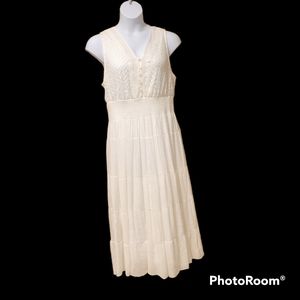 NWT J Gee white, long, sleeveless summer dress, Size 3X.